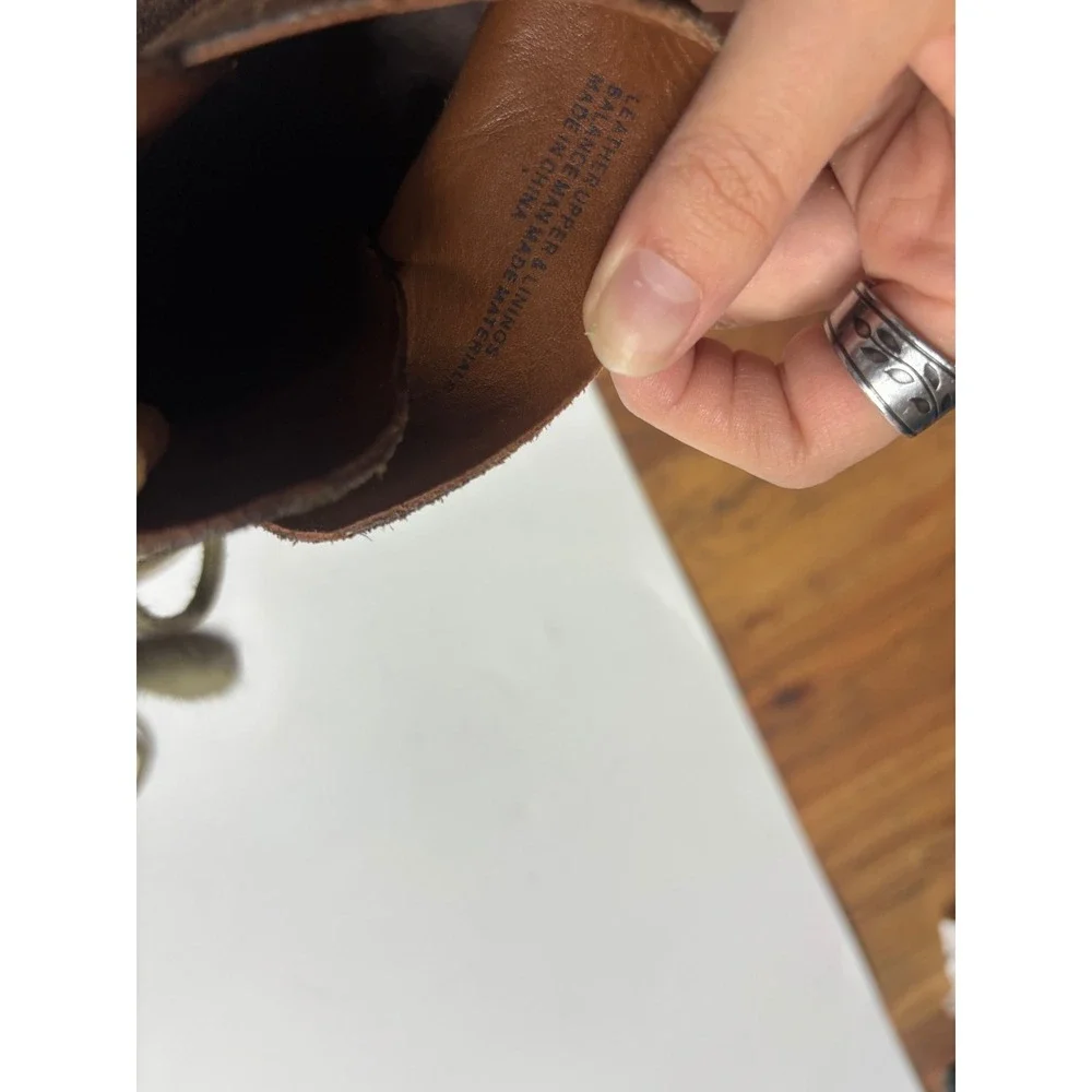 Kork-Ease Brown Leather Lace Up Chunky Platform Block Heel Boots Womens 7.5 M/W